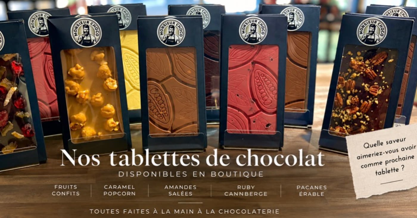 Tablettes de chocolat de l'atelier — noir, lait, ruby et blanc